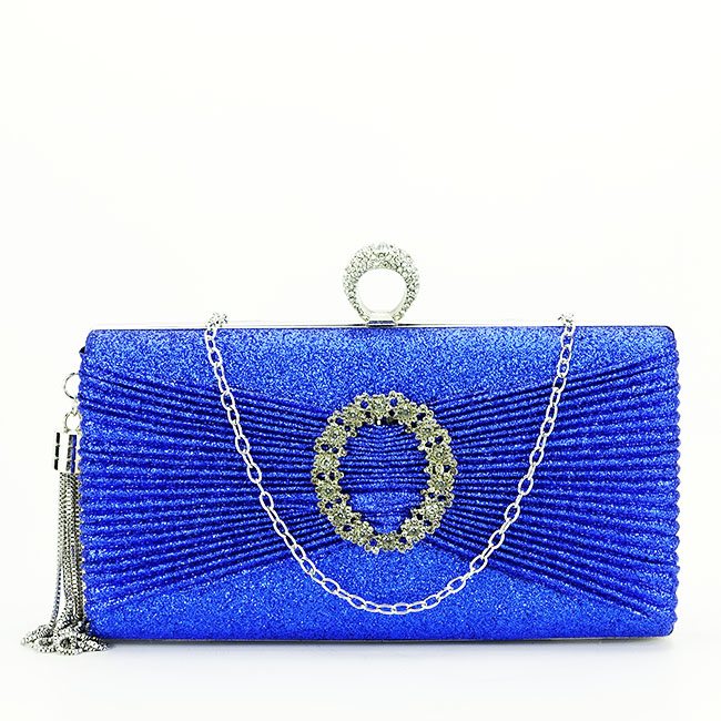 Geanta clutch albastru cu brosa B-BYH8815 05 [3]