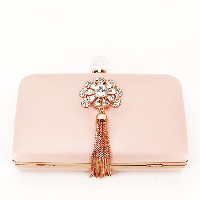 Clutch decorat cu brosa B-LK5669 05 Roz [5]