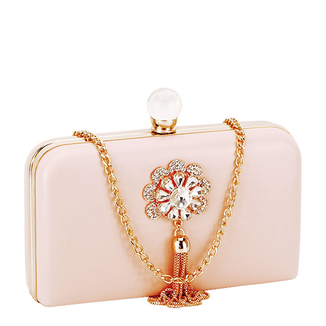 Clutch decorat cu brosa B-LK5669 05 Roz [2]