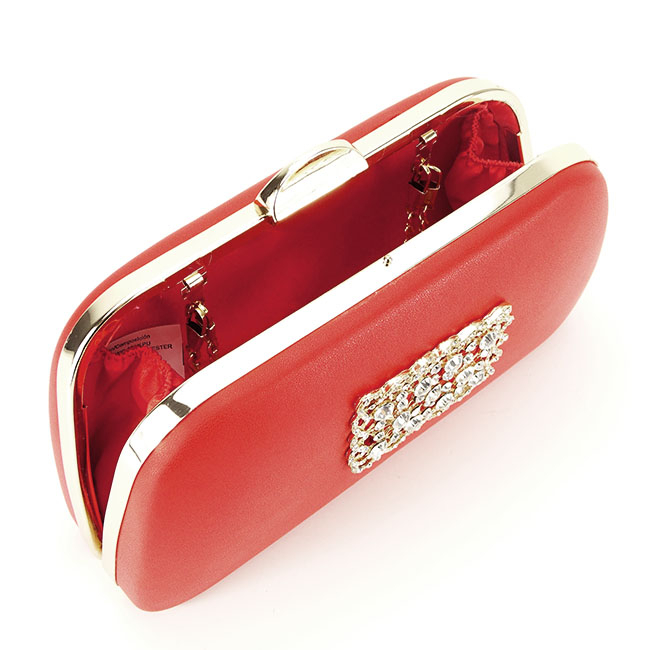 Clutch decorat cu brosa B-LK5672 06 Rosu [8]