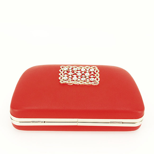 Clutch decorat cu brosa B-LK5672 06 Rosu [5]
