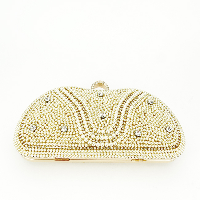 Clutch elegant cu perle B-BME-22732 05 Auriu [7]