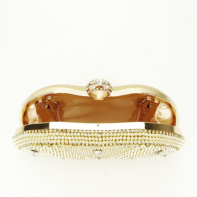 Clutch elegant cu perle B-BME-22732 05 Auriu [8]