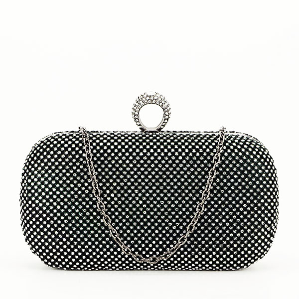 Geanta clutch cu pietricele B-BFL-1061 05 negru