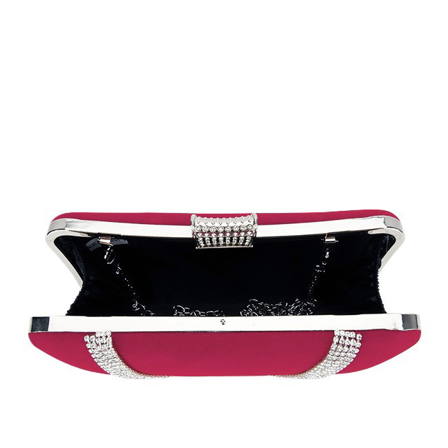 Geanta clutch rosu din catifea B-1007 01 [8]