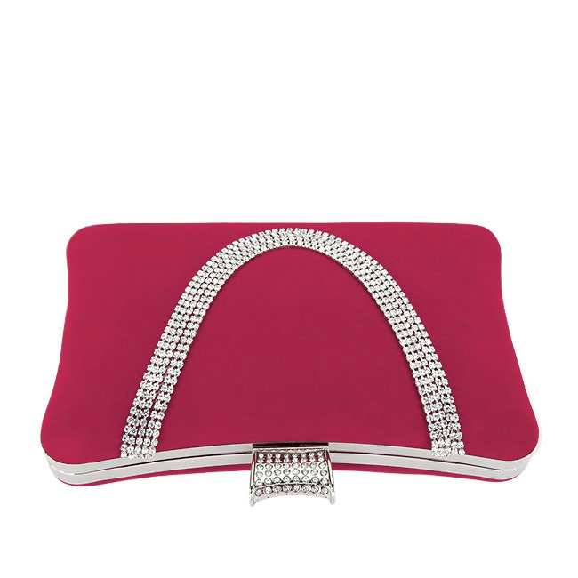 Geanta clutch rosu din catifea B-1007 01 [7]