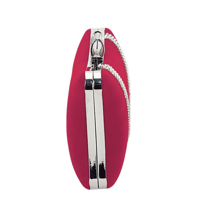 Geanta clutch rosu din catifea B-1007 01 [4]