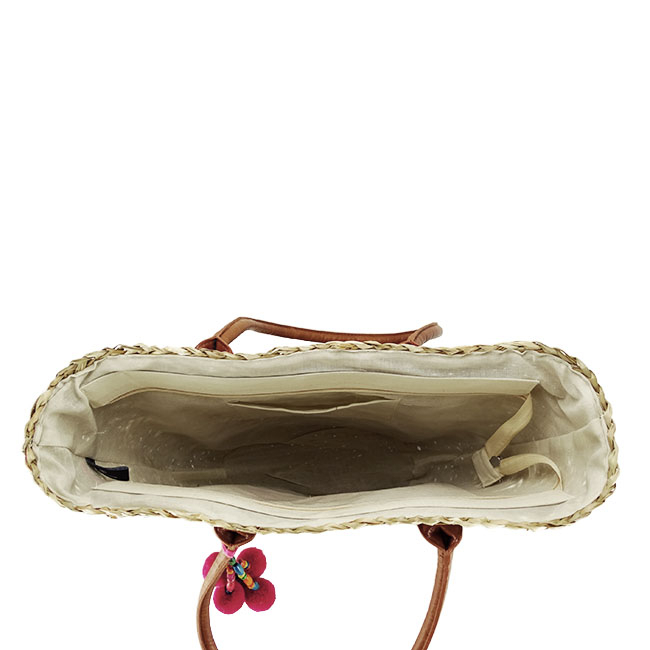 Geanta de plaja din paie naturale B-GP-CZ11901115 Bej [5]