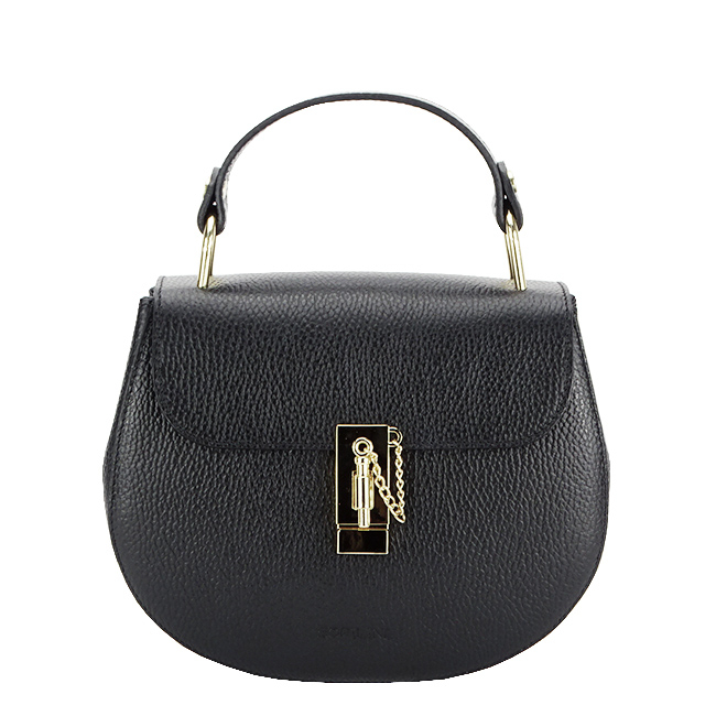 Geanta semirotunda din piele naturala B-8946 120 Negru [2]