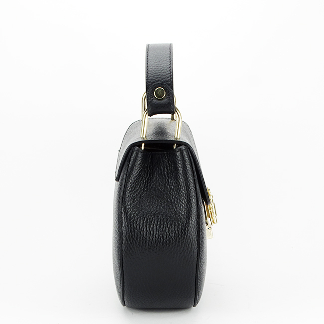Geanta semirotunda din piele naturala B-8946 120 Negru [4]