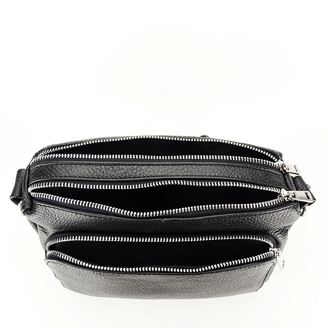Geanta crossbody din piele naturala B-8981 124 Negru [6]