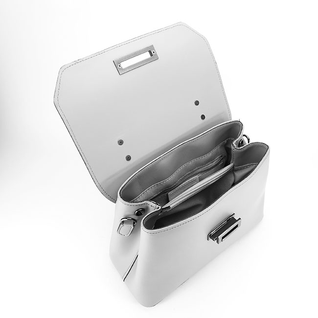 Geanta de dama din piele naturala gri B-8972 123 [9]