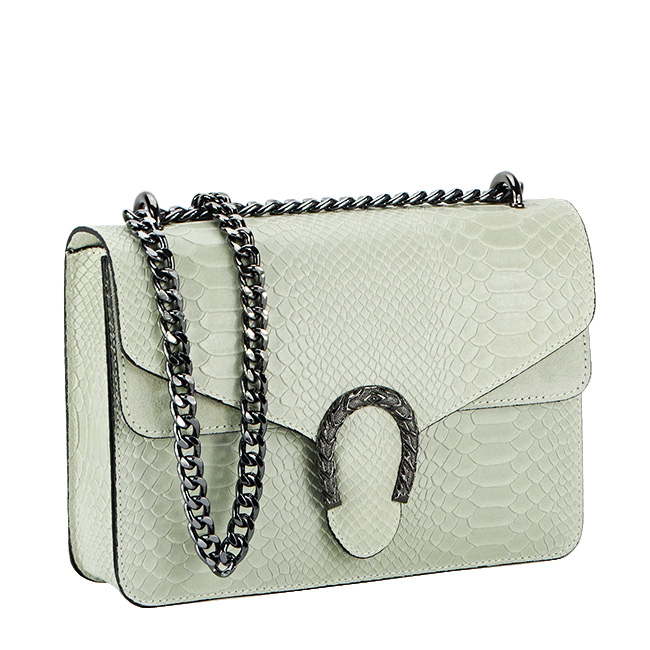 Geanta din piele naturala B-1524 123 gri deschis [2]