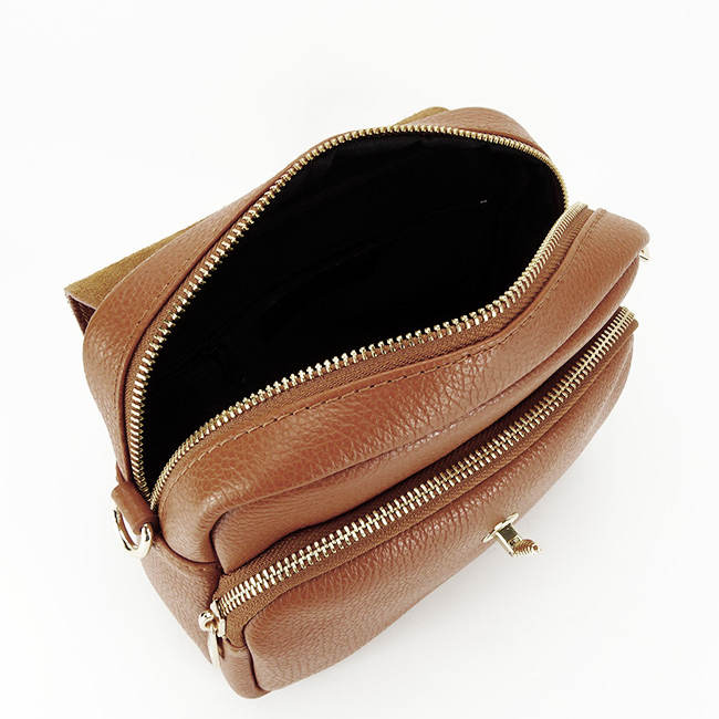 Geanta din piele naturala talie mica B-1502 122 Camel [8]