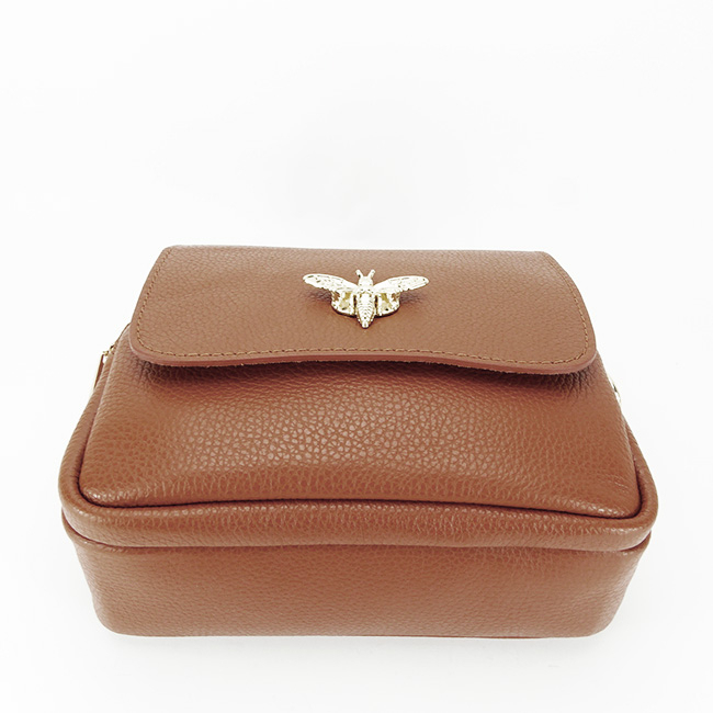 Geanta din piele naturala talie mica B-1502 122 Camel [6]