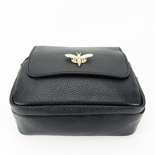 Geanta din piele naturala talie mica B-1502 122 Negru [6]