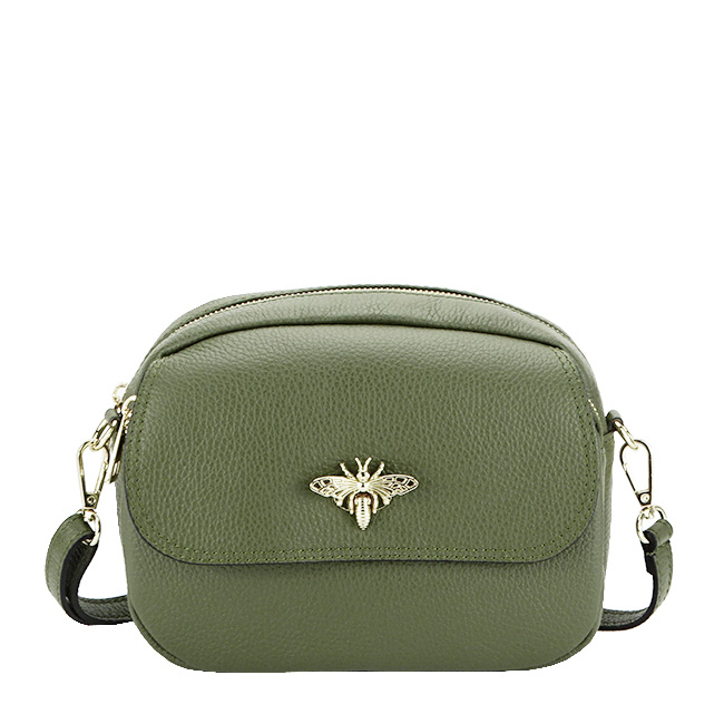 Geanta crossbody din piele naturala B-1530 120 Kaki [2]