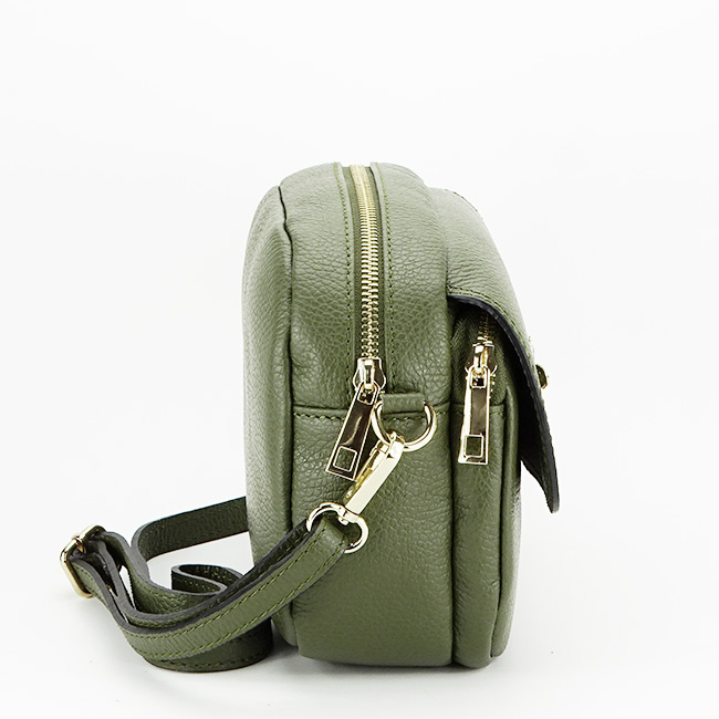 Geanta crossbody din piele naturala B-1530 120 Kaki [3]