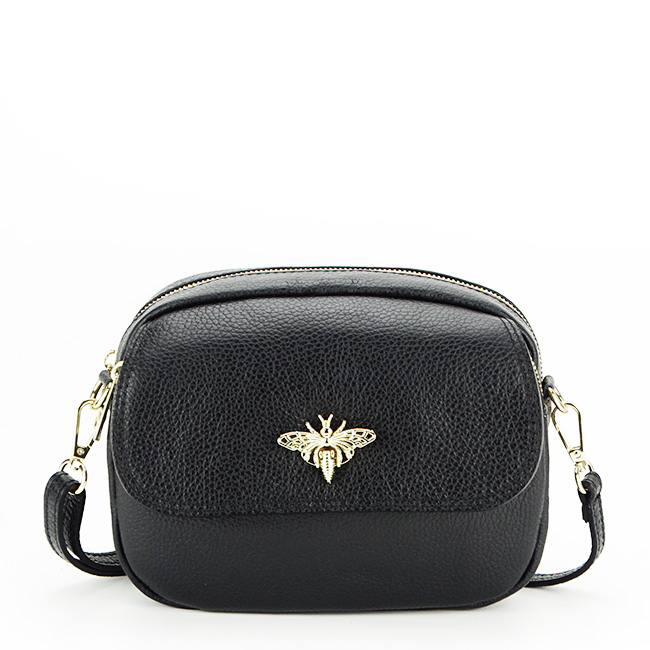 Geanta crossbody din piele naturala B-1530 120 Negru [2]
