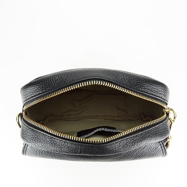 Geanta crossbody din piele naturala B-1530 120 Negru [5]