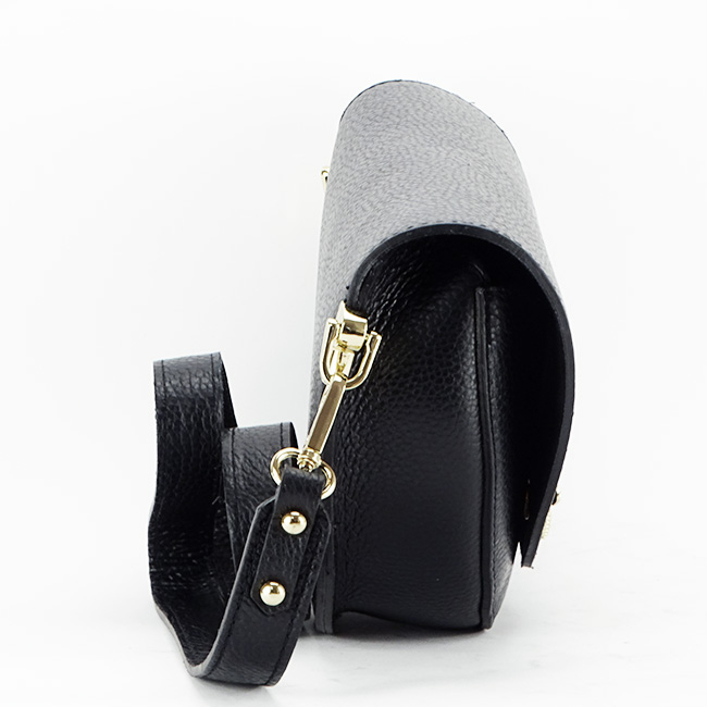 Geanta din piele naturala de talie mica B-1517 123 Negru [5]