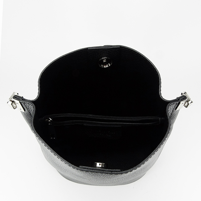 Geanta dama din piele naturala, B-8951 122, 28x24x17 cm, Negru [8]