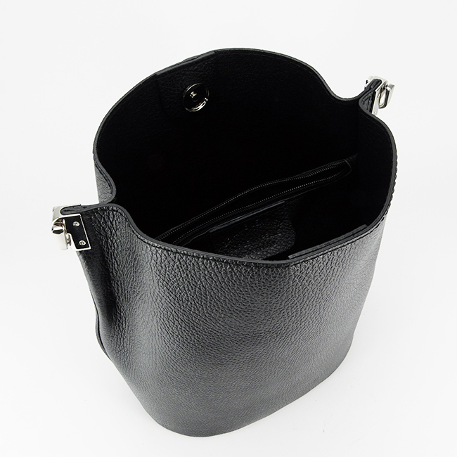 Geanta dama din piele naturala, B-8951 122, 28x24x17 cm, Negru [9]