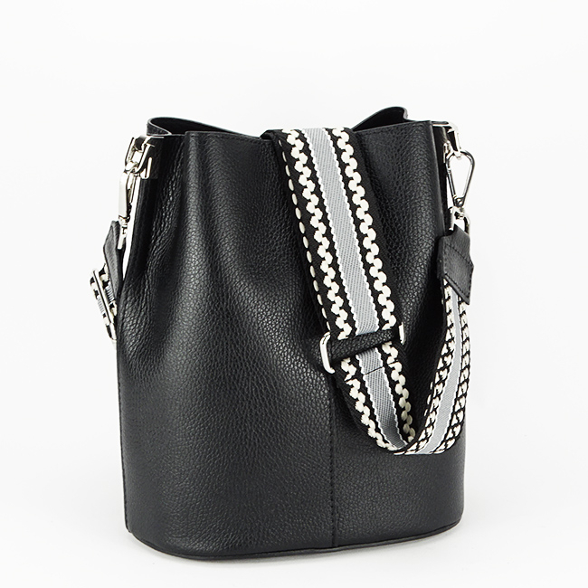 Geanta dama din piele naturala, B-8951 122, 28x24x17 cm, Negru [3]