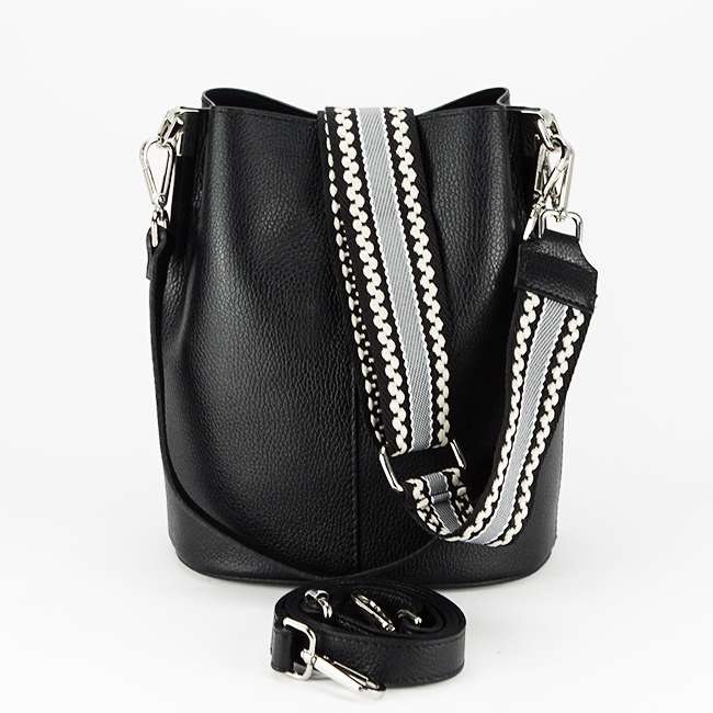 Geanta dama din piele naturala, B-8951 122, 28x24x17 cm, Negru [4]