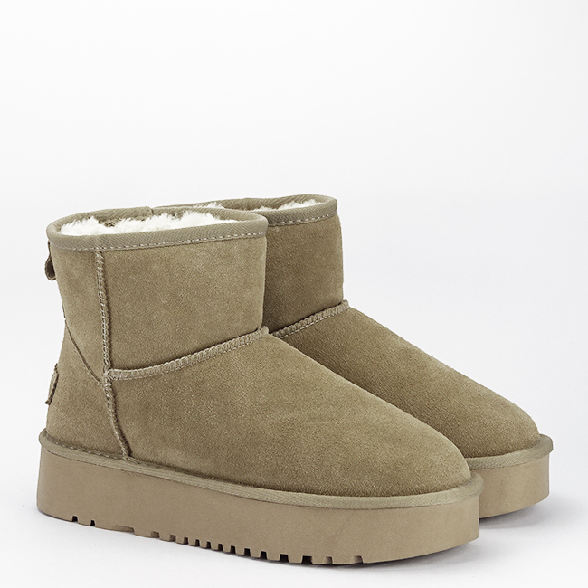Ghete bej din piele naturala B-NN605 [3]
