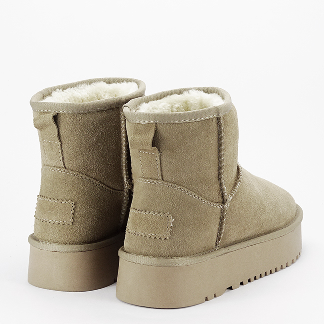 Ghete bej din piele naturala B-NN605 [4]