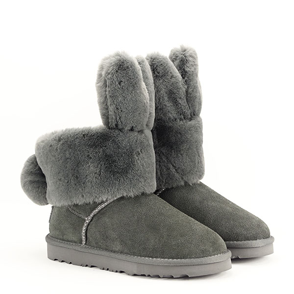 Ghete gri din piele naturala Abby 111 [4]