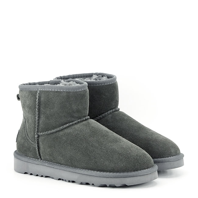 Ghete gri inchis din piele naturala B-L7854 116 [4]