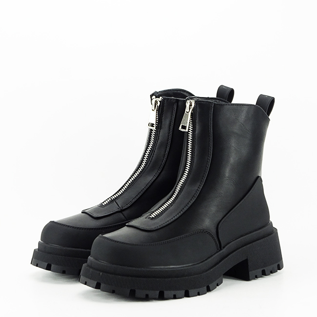 Ghete negre cu fermoar in fata BM63 112 [2]