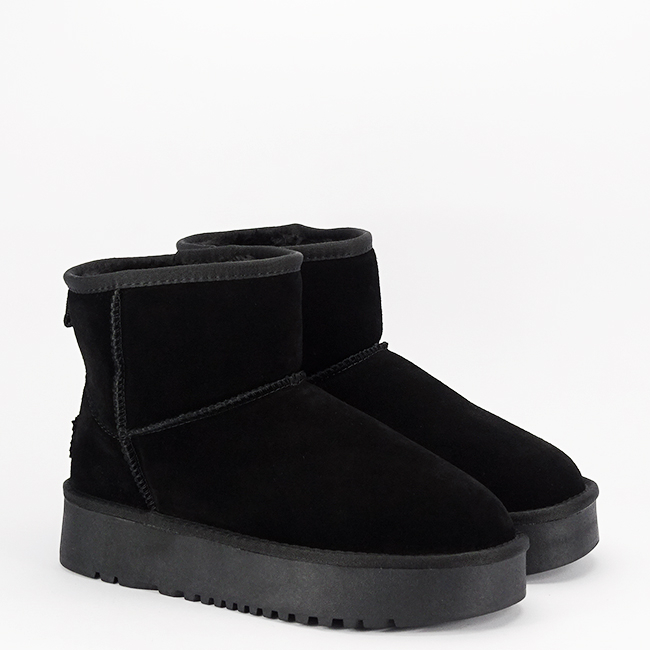 Ghete negre din piele naturala B-NN605 [4]