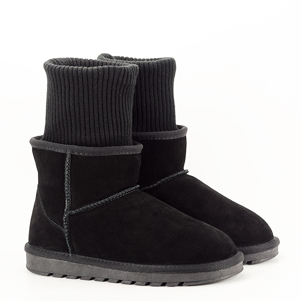 Ghete negre din piele naturala B-5812 110 [5]