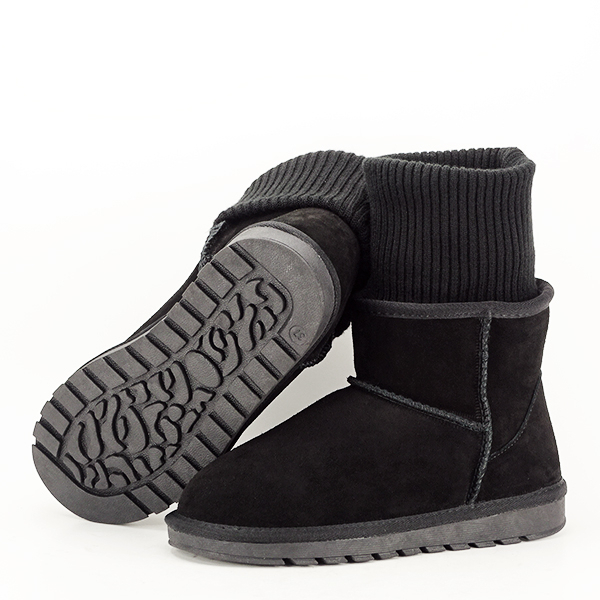 Ghete negre din piele naturala B-5812 110 [4]