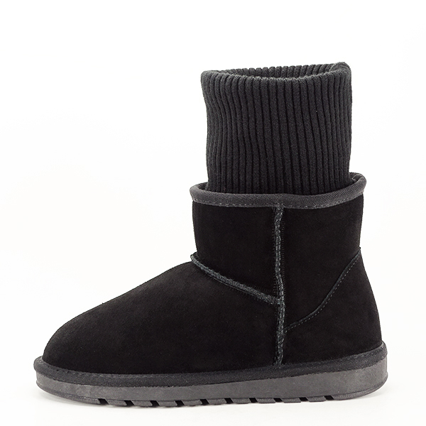 Ghete negre din piele naturala B-5812 110 [2]