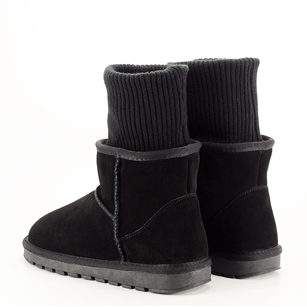 Ghete negre din piele naturala B-5812 110 [6]