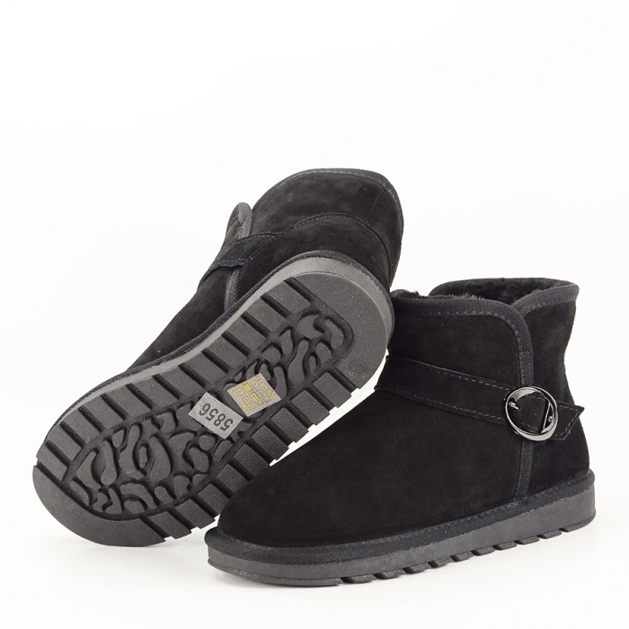 Ghete negre tip ugg din piele naturala Irina 110 [7]