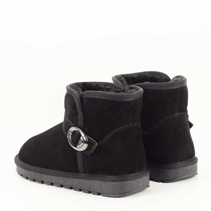 Ghete negre tip ugg din piele naturala Irina 110 [4]