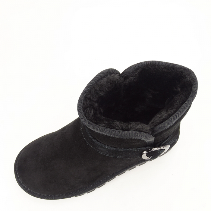 Ghete negre tip ugg din piele naturala Irina 110 [6]