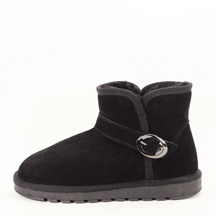 Ghete negre tip ugg din piele naturala Irina 110 [2]