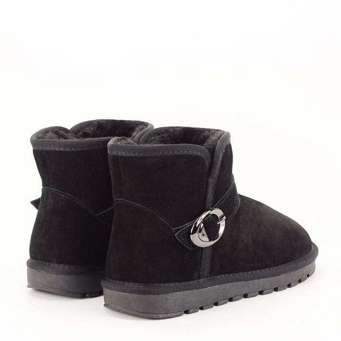 Ghete negre tip ugg din piele naturala Irina 110 [8]