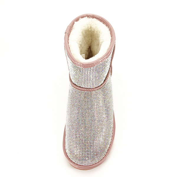 Ghete roz din piele naturala cu pietricele Lori 111 [7]