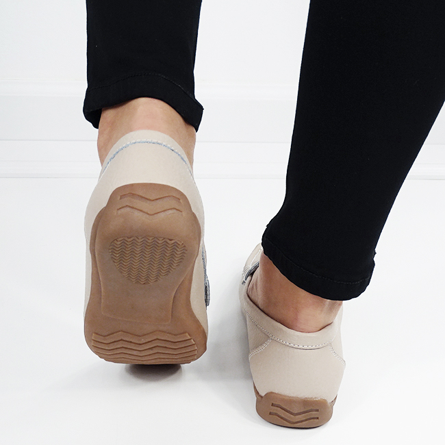 Mocasini bej din piele naturala B-5128 M4 [6]