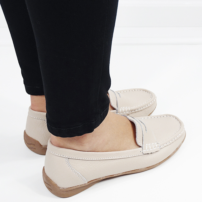 Mocasini bej din piele naturala B-5128 M4 [5]