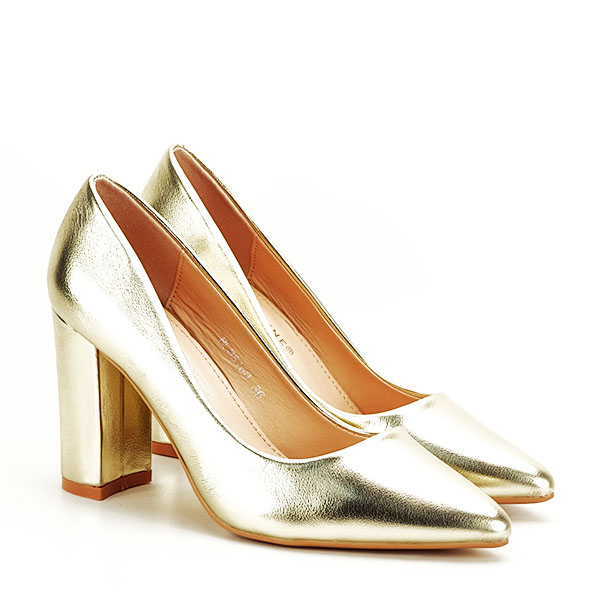 Pantofi aurii office/eleganti Anca 01 [4]
