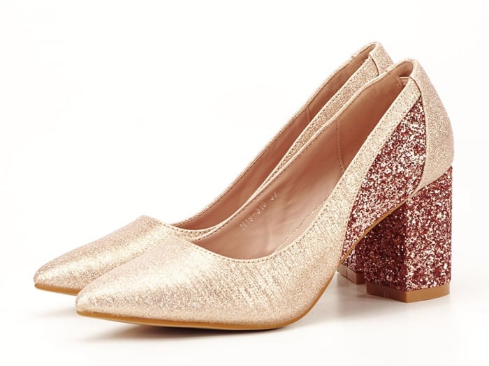PANTOFI CHAMPAGNE CU TOC GROS LIANA 04 [2]