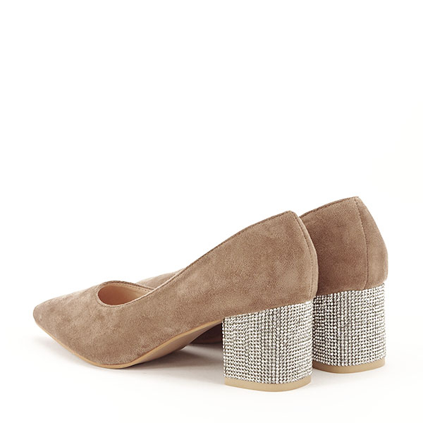 Pantofi maro deschis cu toc mic Ioana 04 [7]